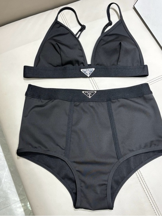Prada Linea Rossa Other - Prada Black Logo Triangle Bikini Set